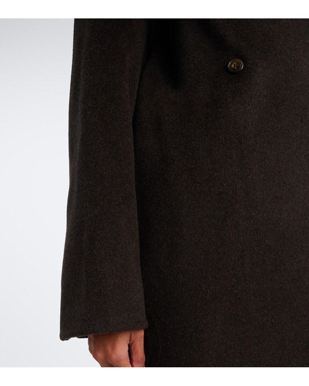 Loulou de Saison Black Aris Double-Breasted Wool And Cashmere Coat