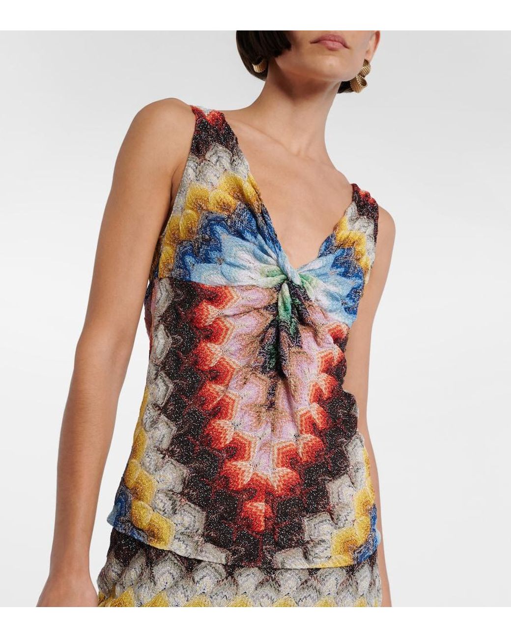 Missoni Multicolor Gathered Lame Top