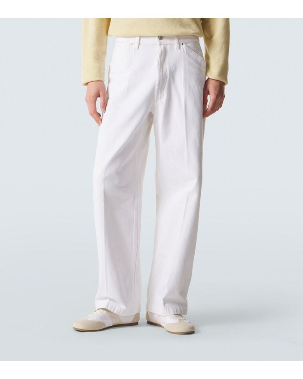 Lemaire White Wide-Leg Jeans for men