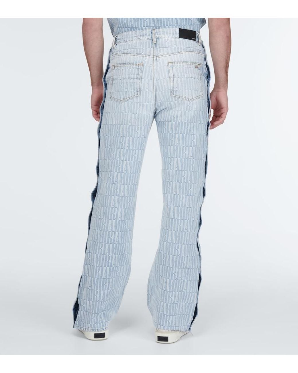Amiri Blue Logo Jacquard Denim Pants for men