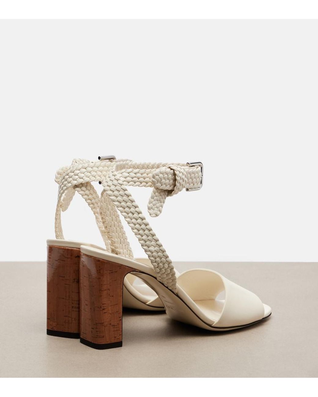 Jimmy Choo White Rori Braided Leather Sandals