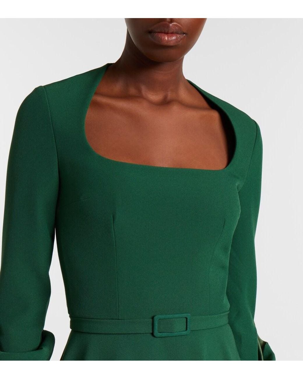 Safiyaa Green Ellis Crepe Cocktail Dress