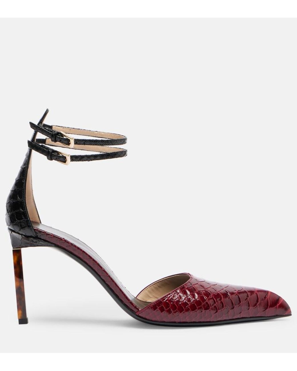 Tom Ford Red Python-Effect Leather Pumps