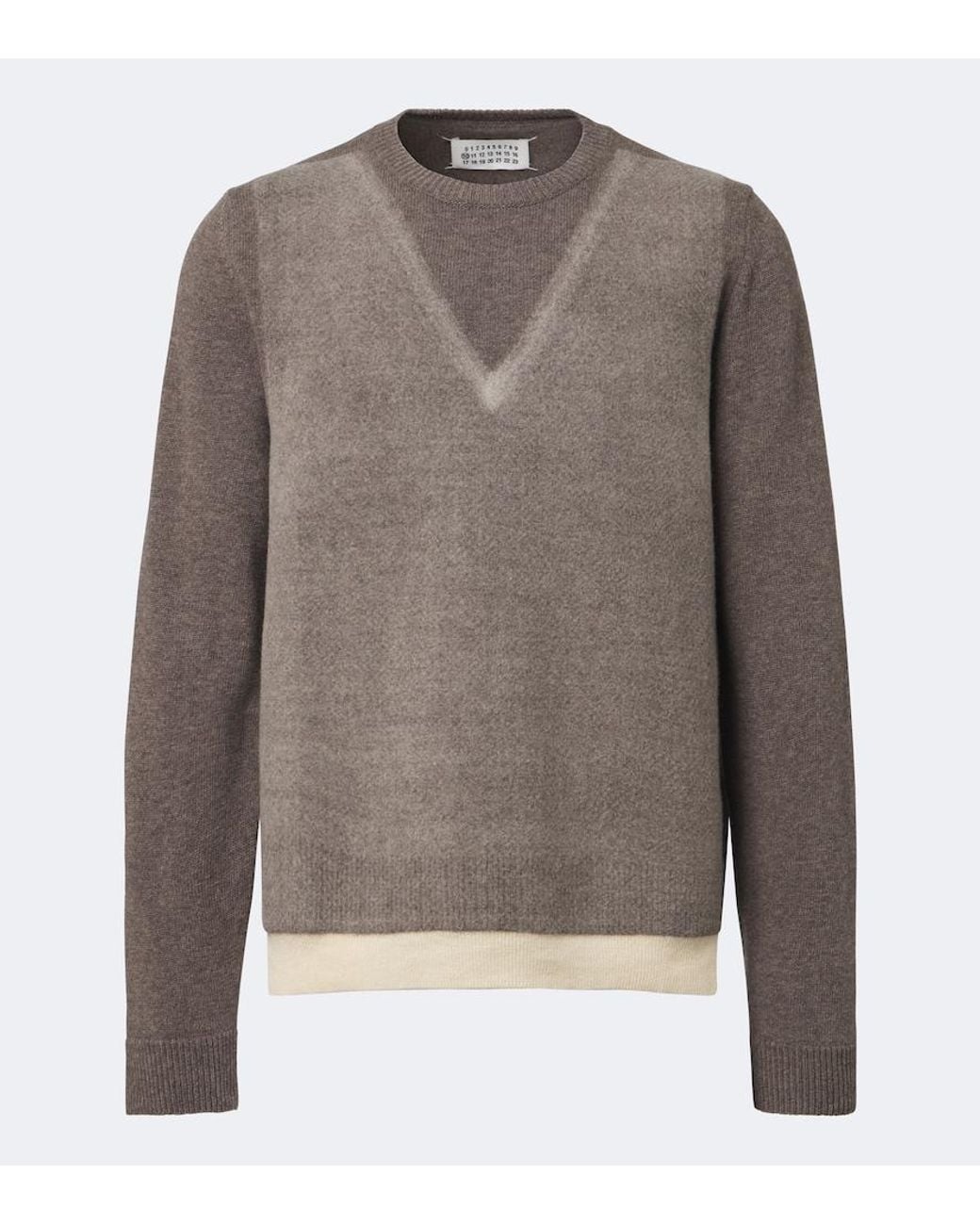 Maison Margiela Gray Printed Virgin Wool Sweater for men