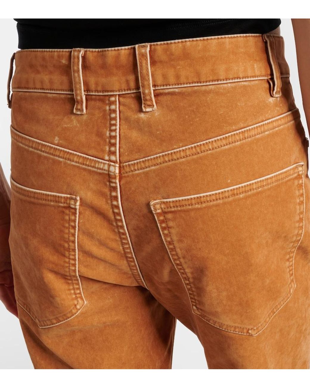 Rabanne Orange High-Rise Straight Jeans