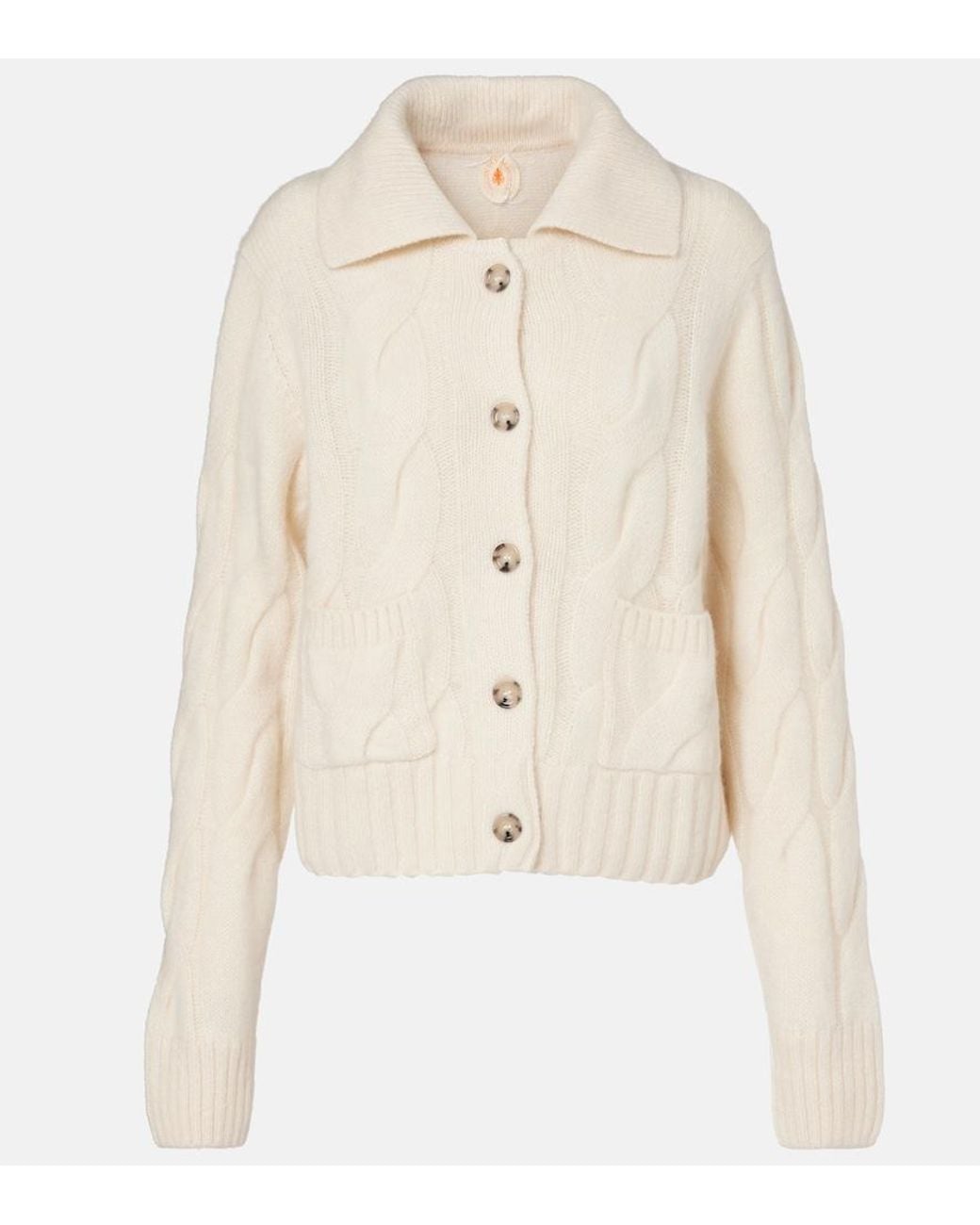 Jardin Des Orangers Natural Cable-Knit Cashmere And Silk Cardigan