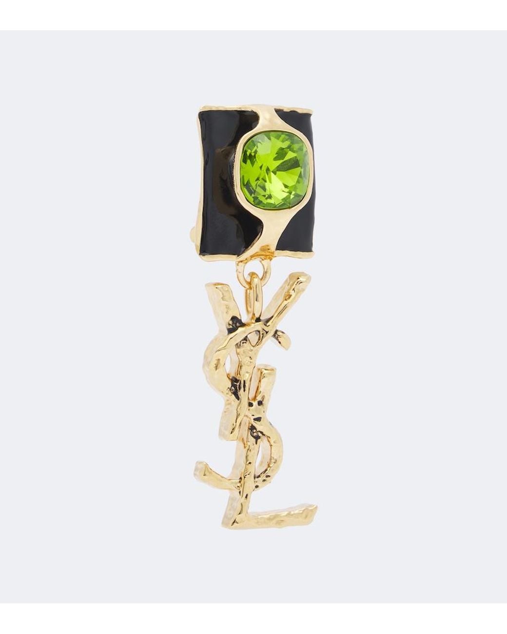 Saint Laurent White Cassandre Clip-On Earrings