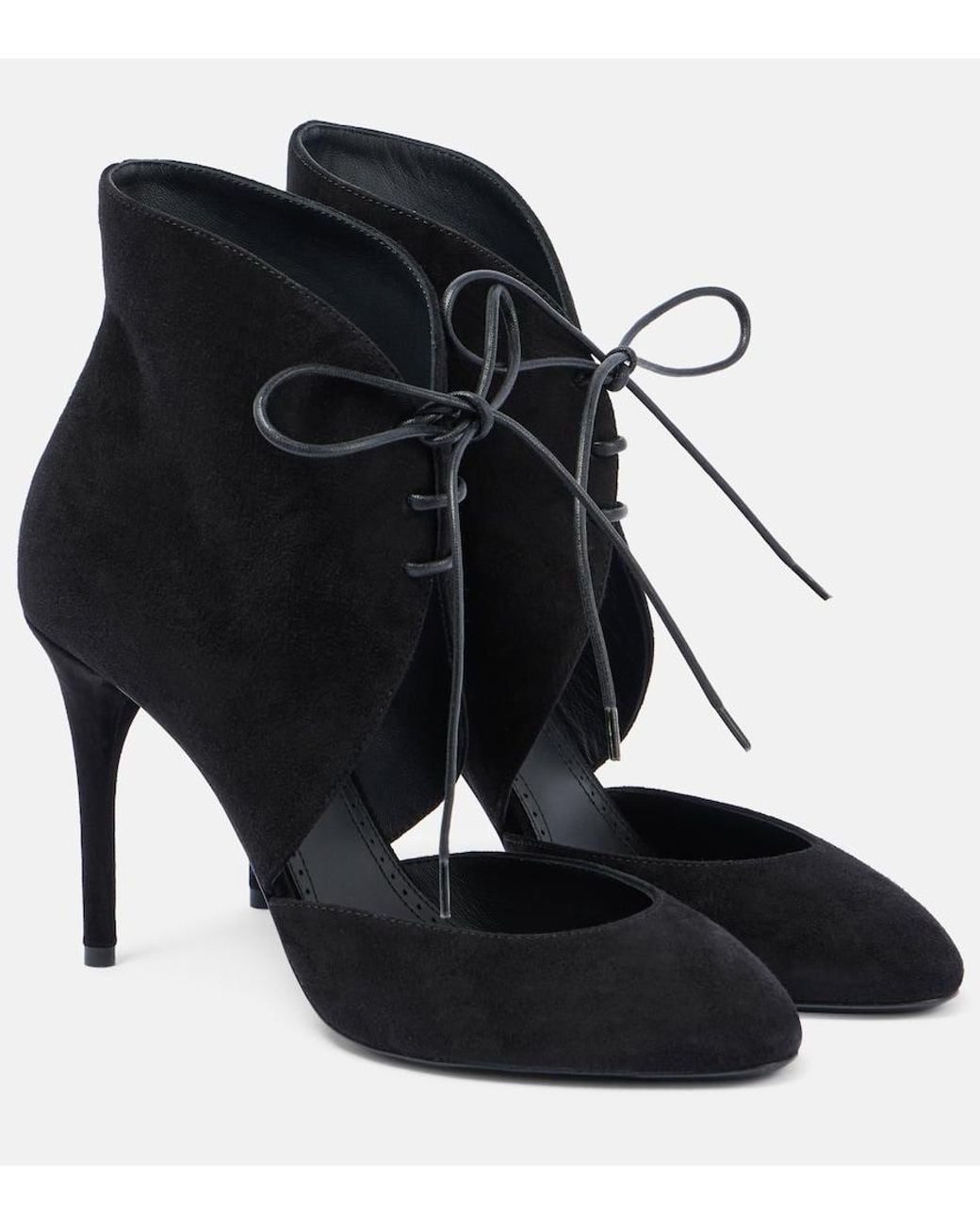 Alaïa Black Cutout Suede Ankle Boots