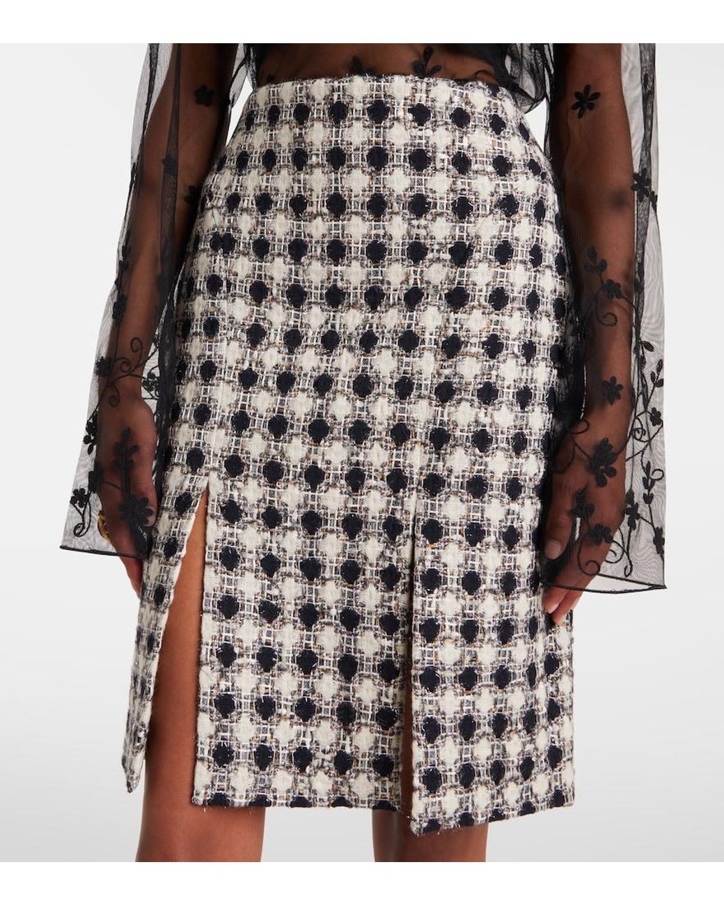 Nina Ricci White Tweed Miniskirt
