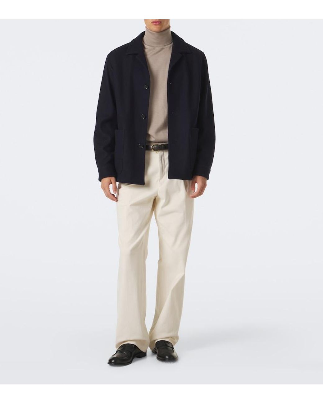 Zegna Natural Cashmere And Silk Turtleneck Sweater for men
