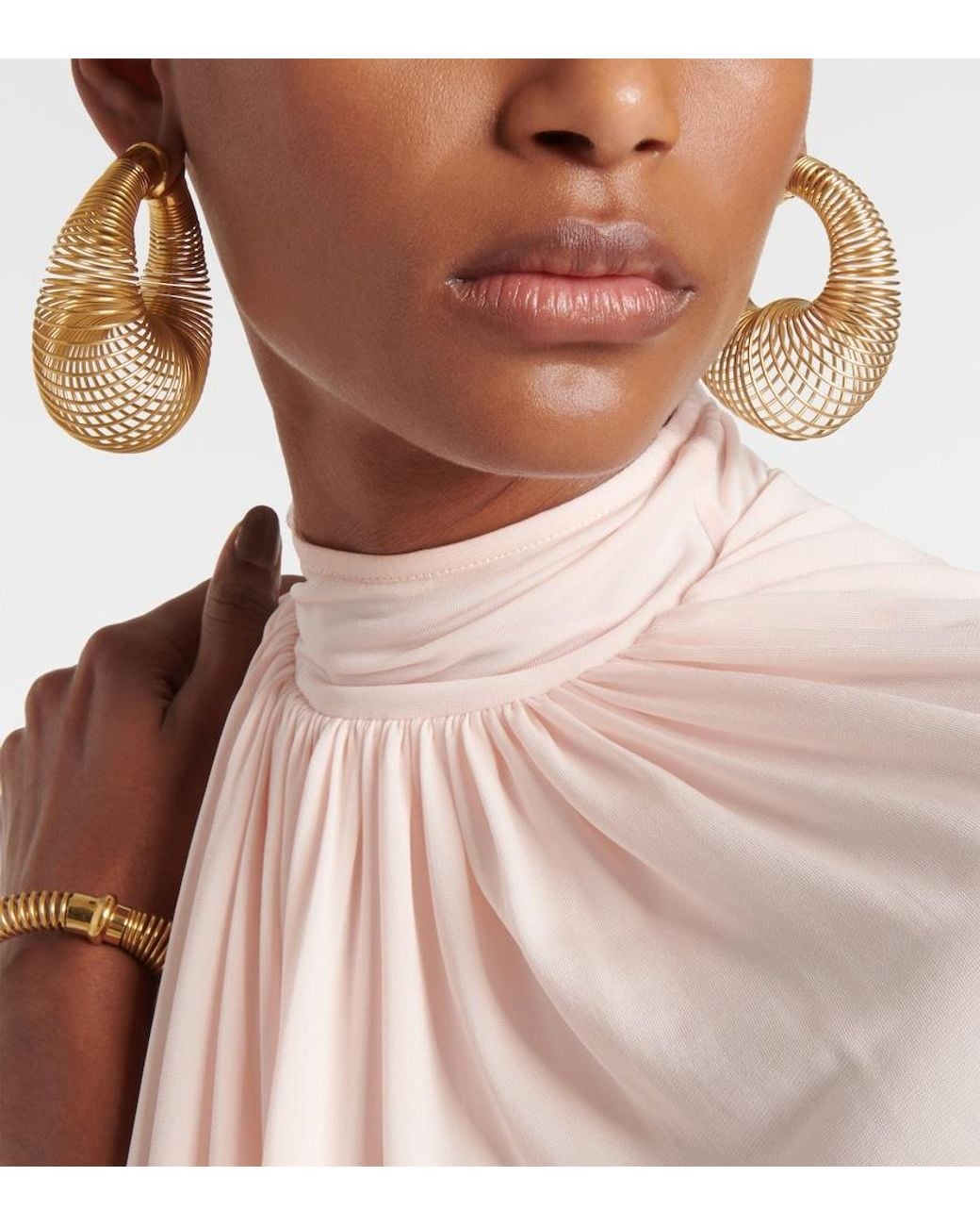 Alaïa Metallic Spiral Hoop Earrings