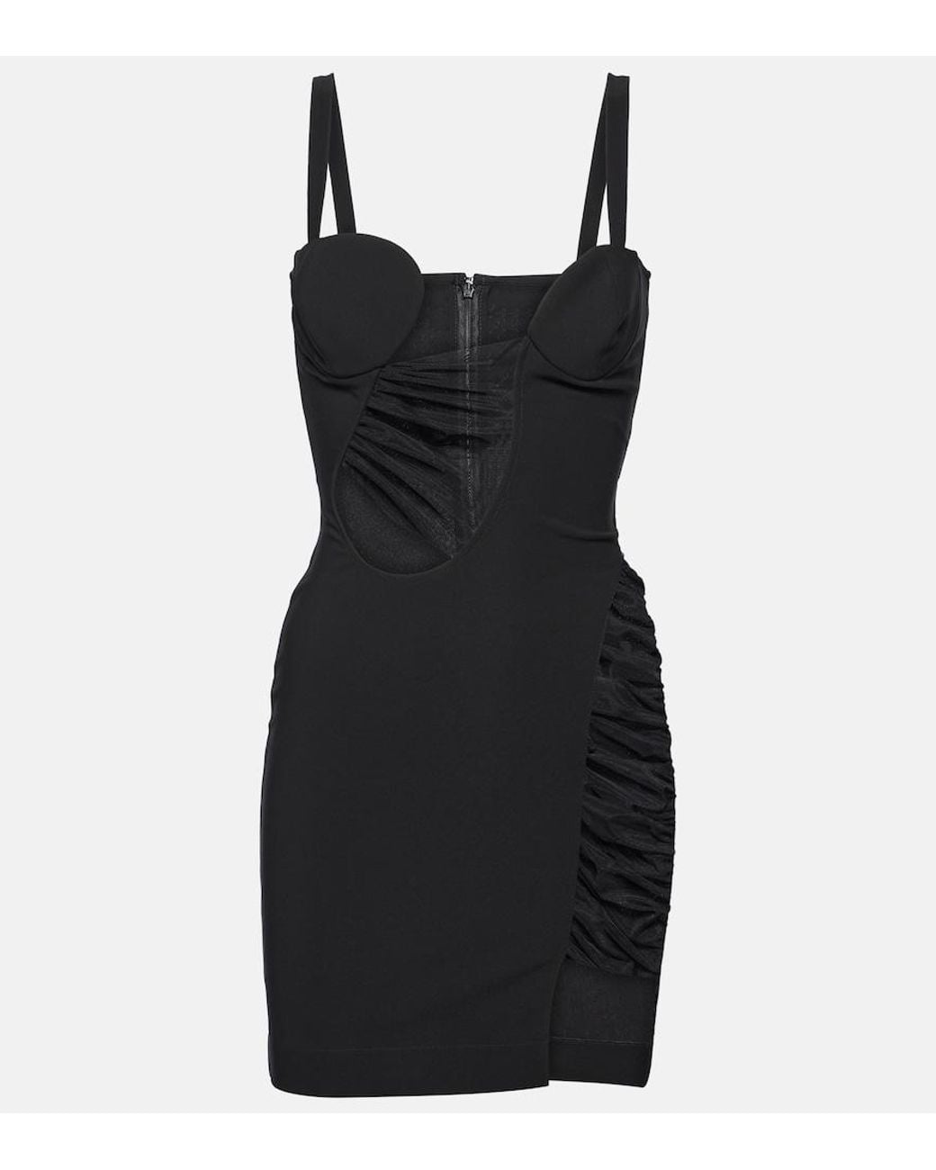 Nensi Dojaka Black Cutout Jersey Minidress