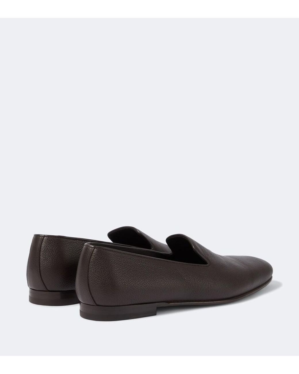 Manolo Blahnik Brown Leather Loafers for men