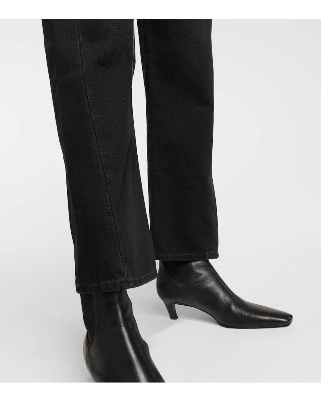 Totême  Black High-Rise Straight Jeans