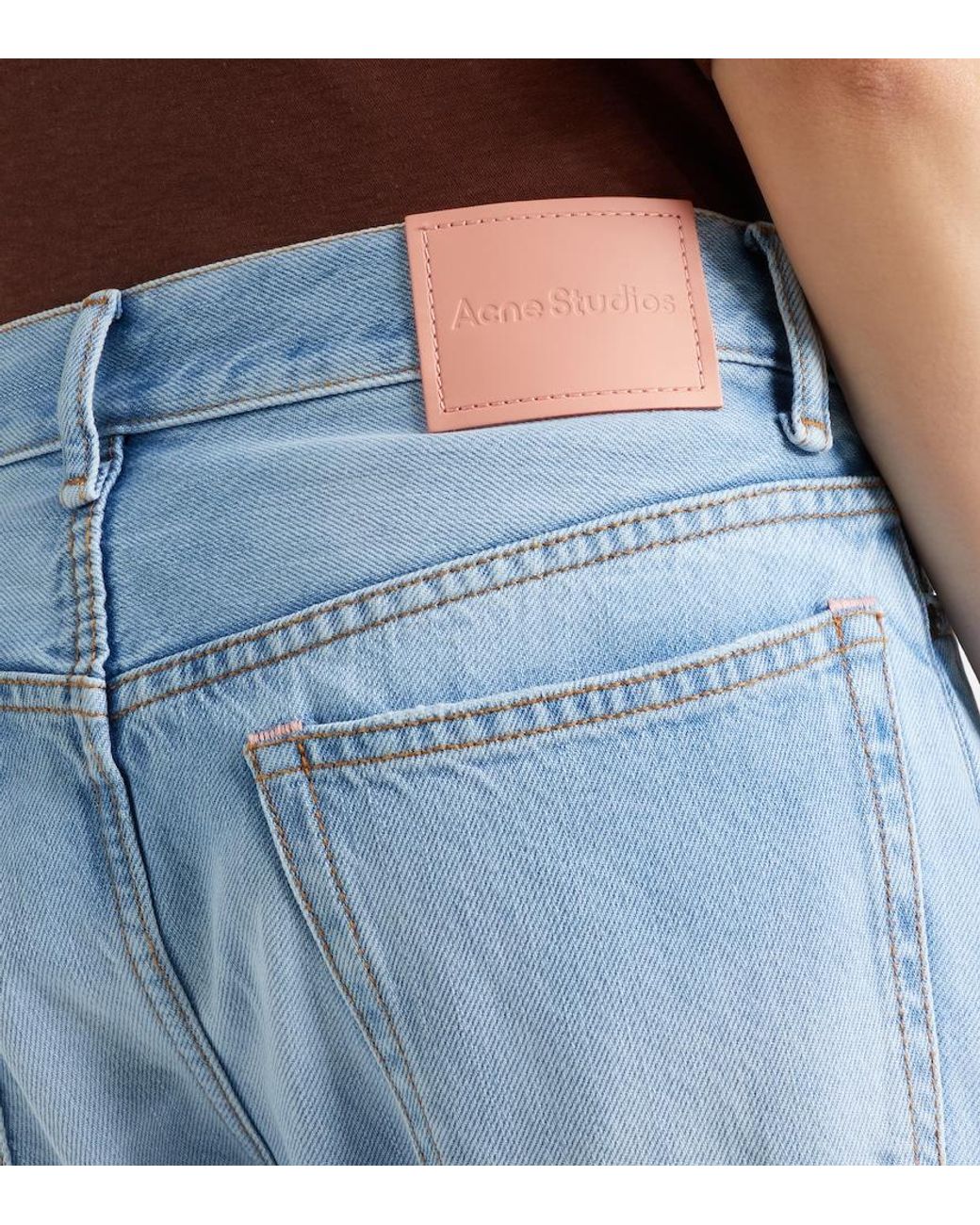 Acne Blue 2006F Distressed Wide-Leg Jeans