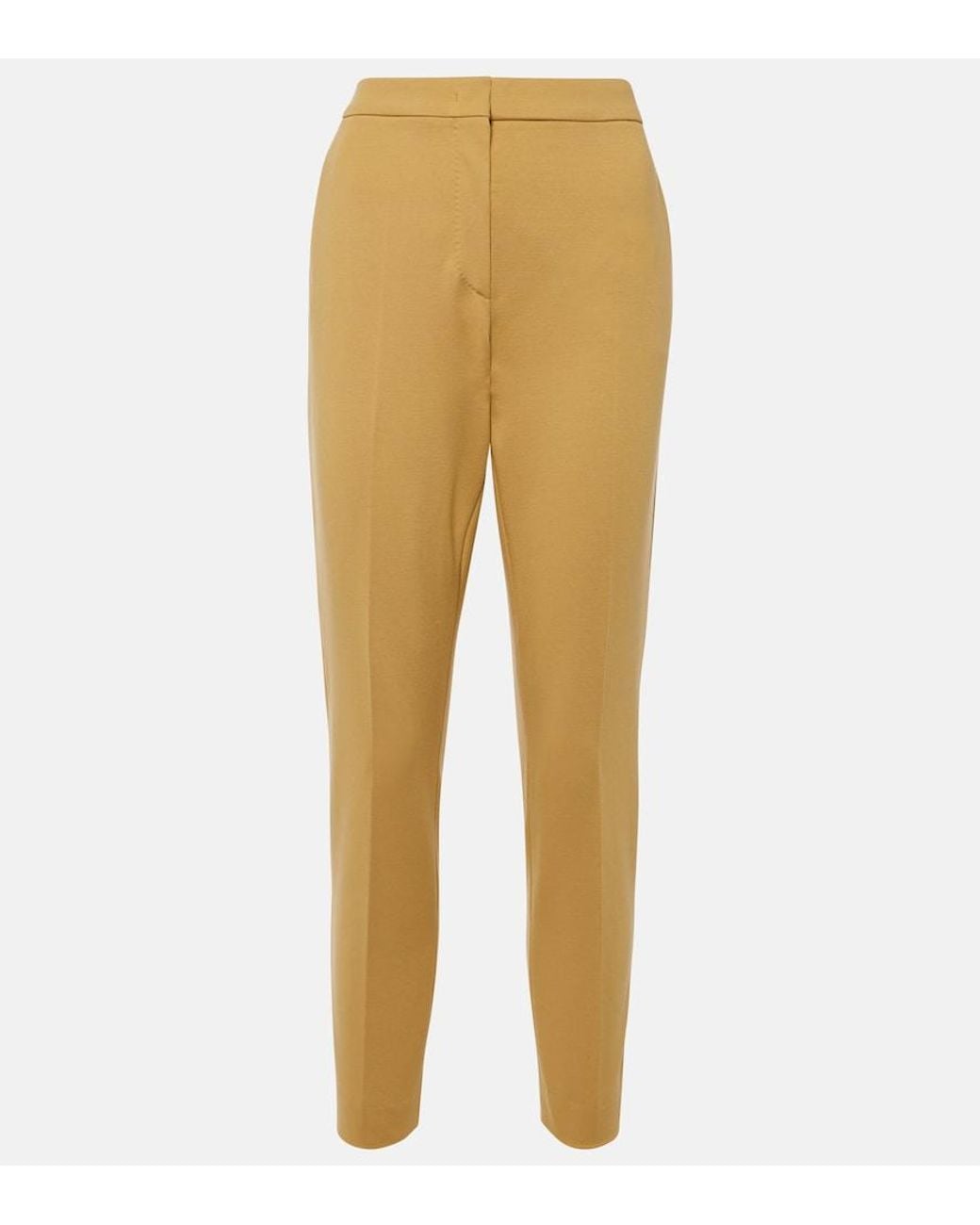 Max Mara Natural Pegno Cropped Jersey Slim Pants