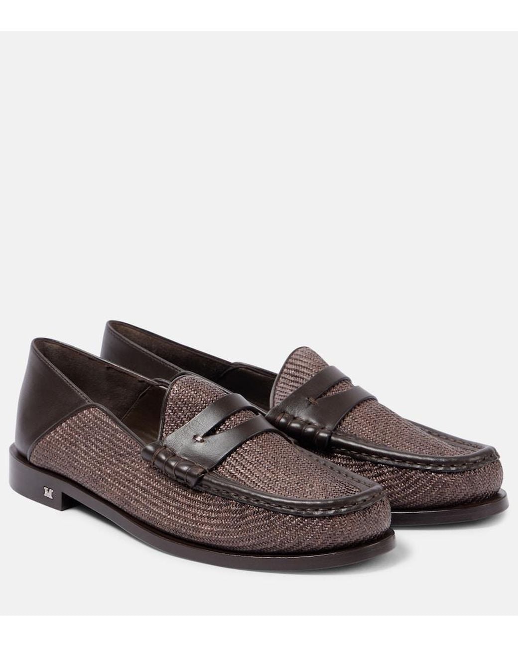 Max Mara Brown Loafers Mit Leder