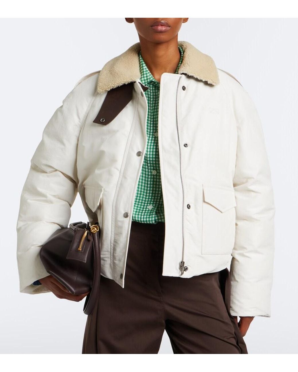Loewe Natural Shearling-Trimmed Cotton-Blend Blouson Jacket