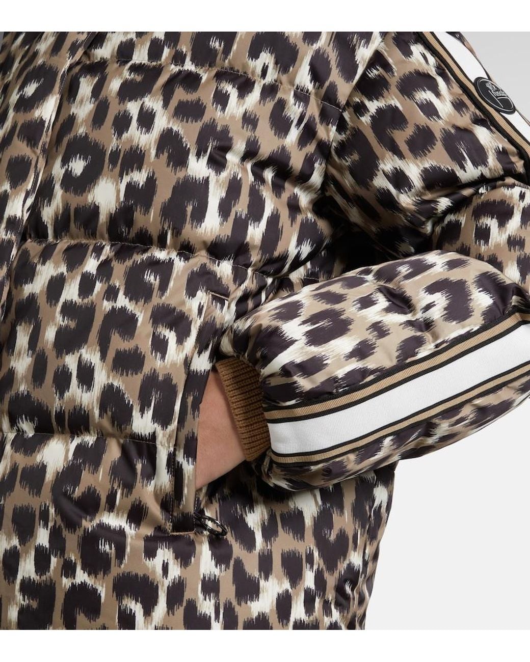 Fusalp Black Ada Leopard-Print Down Ski Jacket