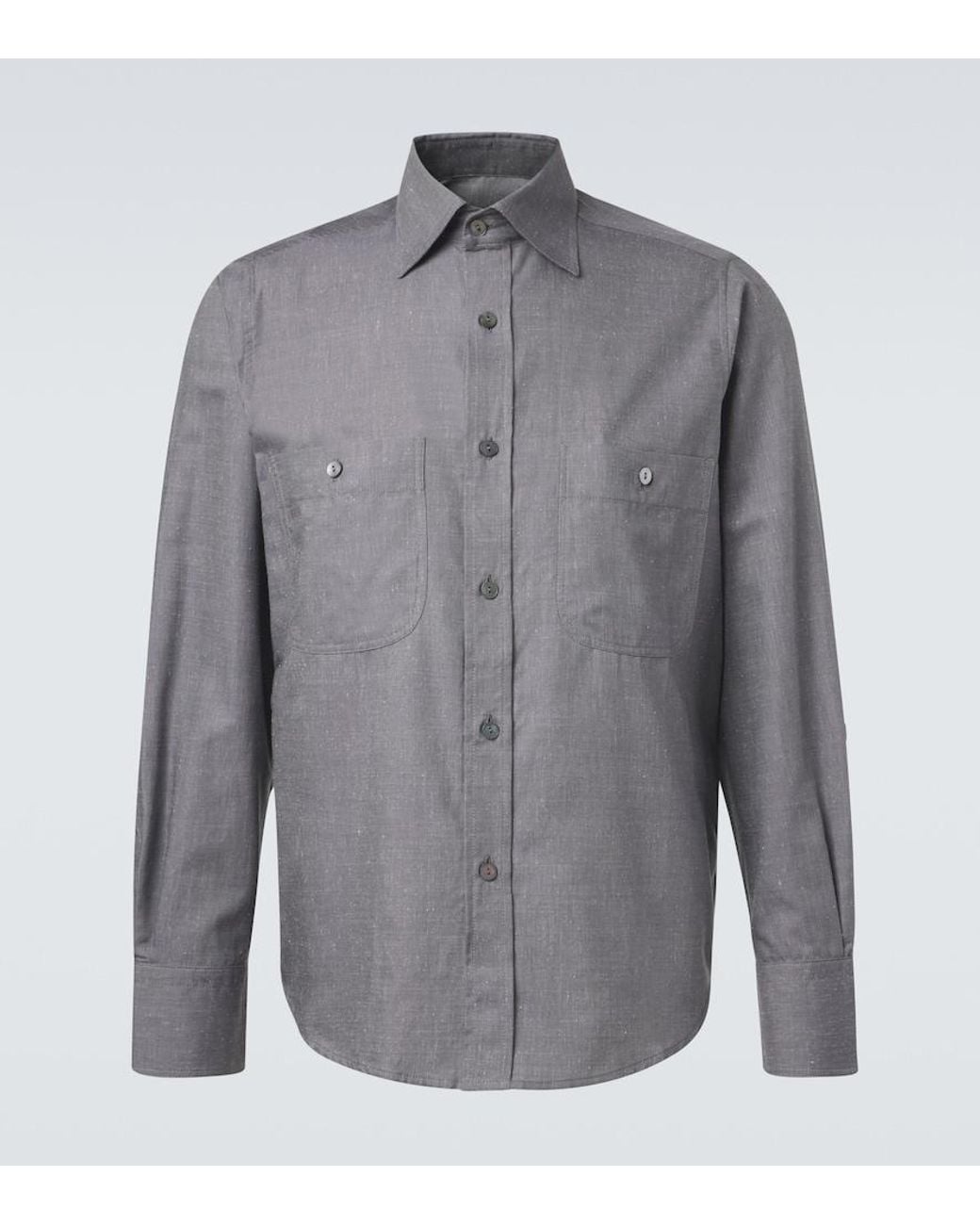 Camisa De Algodon Y Seda STÒFFA de hombre de color Gray