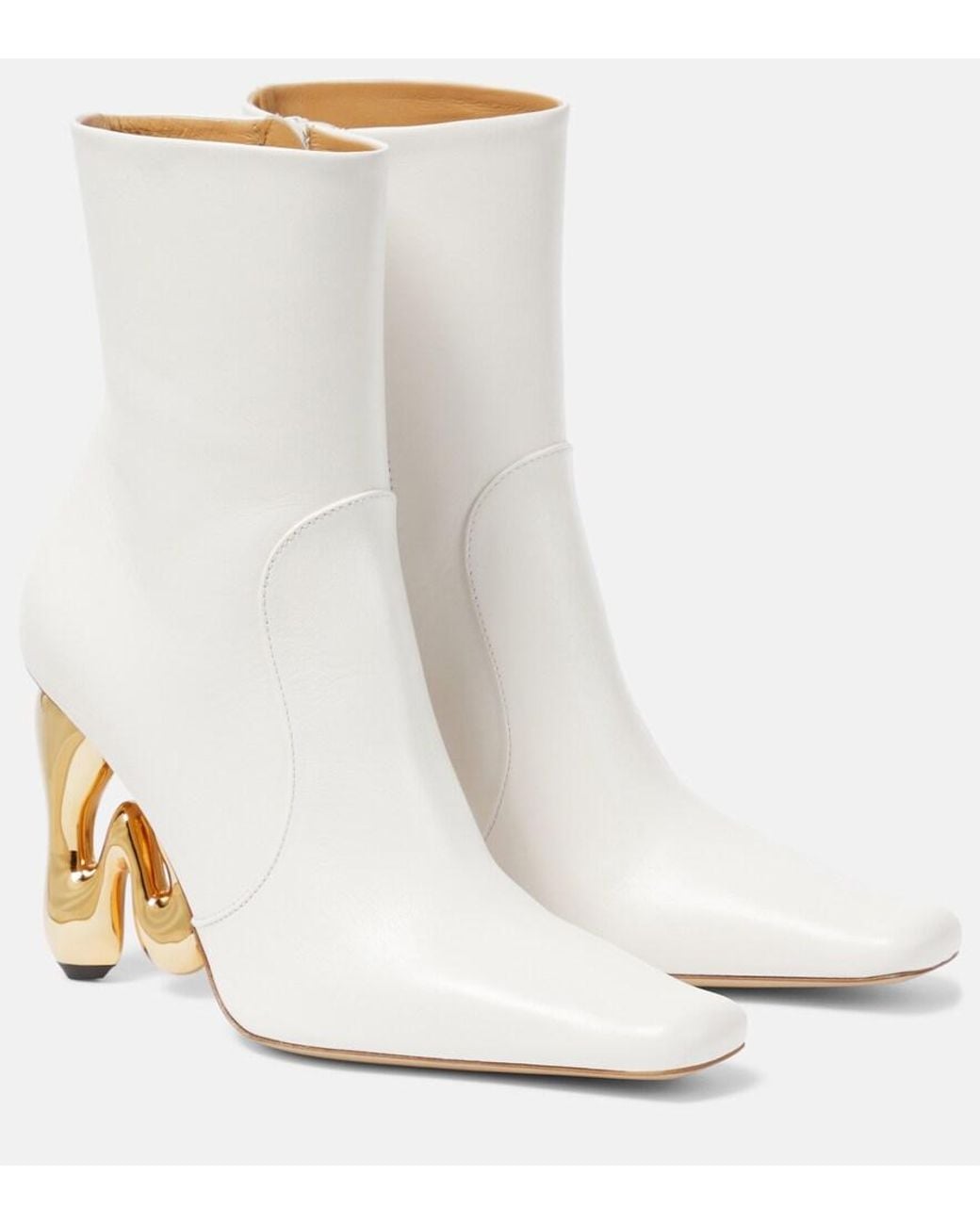 J.W. Anderson White Bubble Leather Ankle Boots