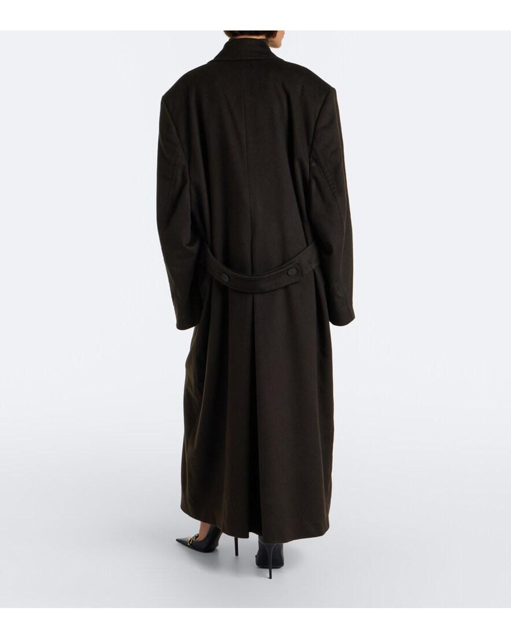 Gucci Black Double-Breasted Oversized Cashmere Coat