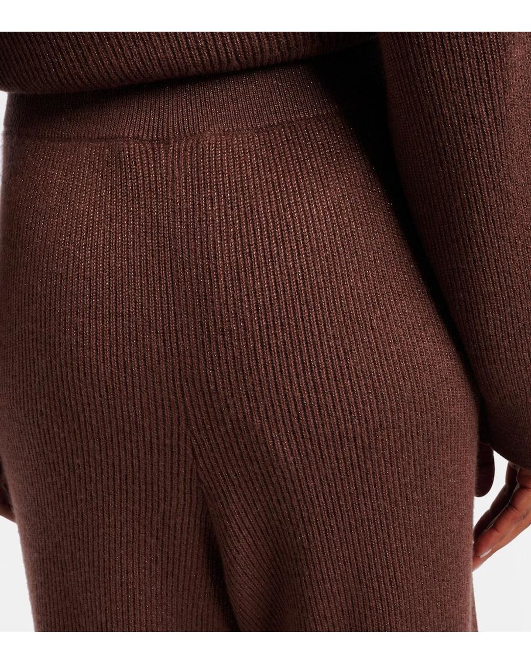 Brunello Cucinelli Brown Cashmere-Blend Straight Pants