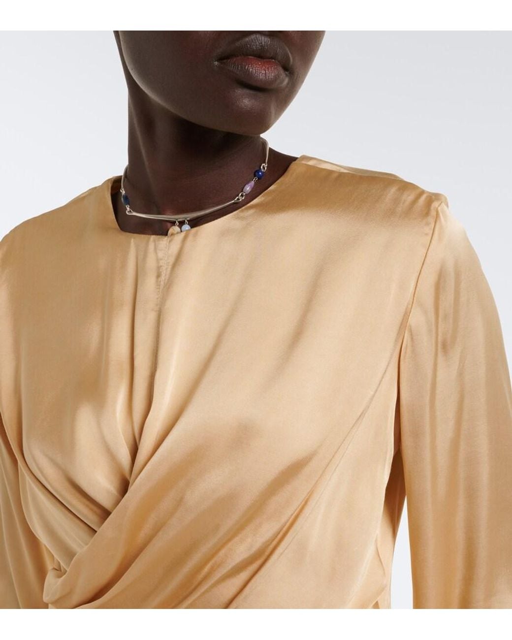 Isabel Marant Natural Neame Draped Satin Top