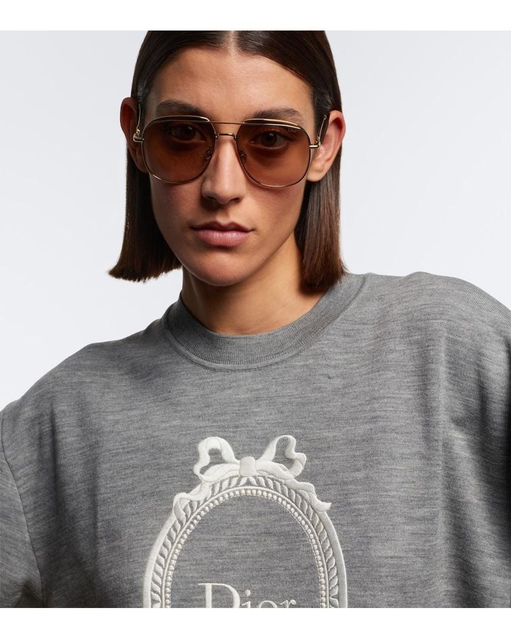 Dior Brown Petit Cd A1U Aviator Sunglasses