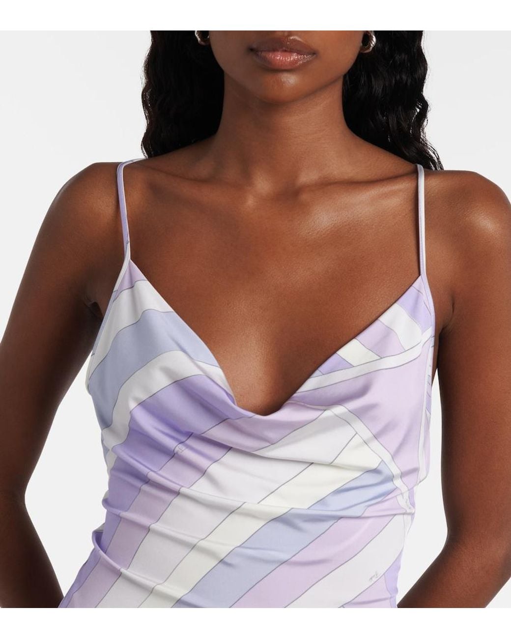 Emilio Pucci Purple Iride Satin Jersey Minidress