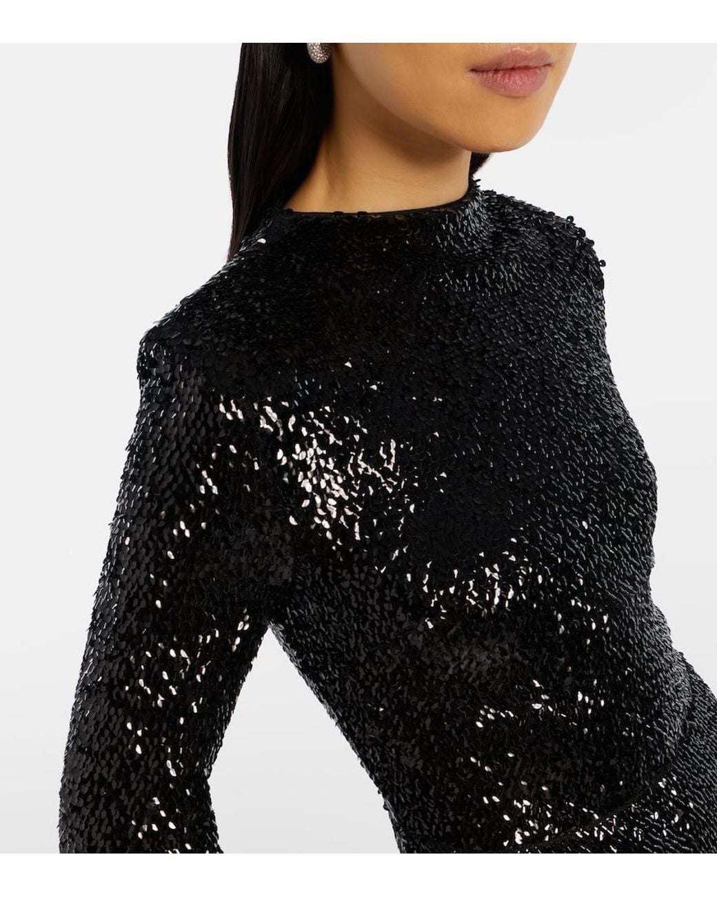 Jonathan Simkhai Black Beatrice Sequined Gown