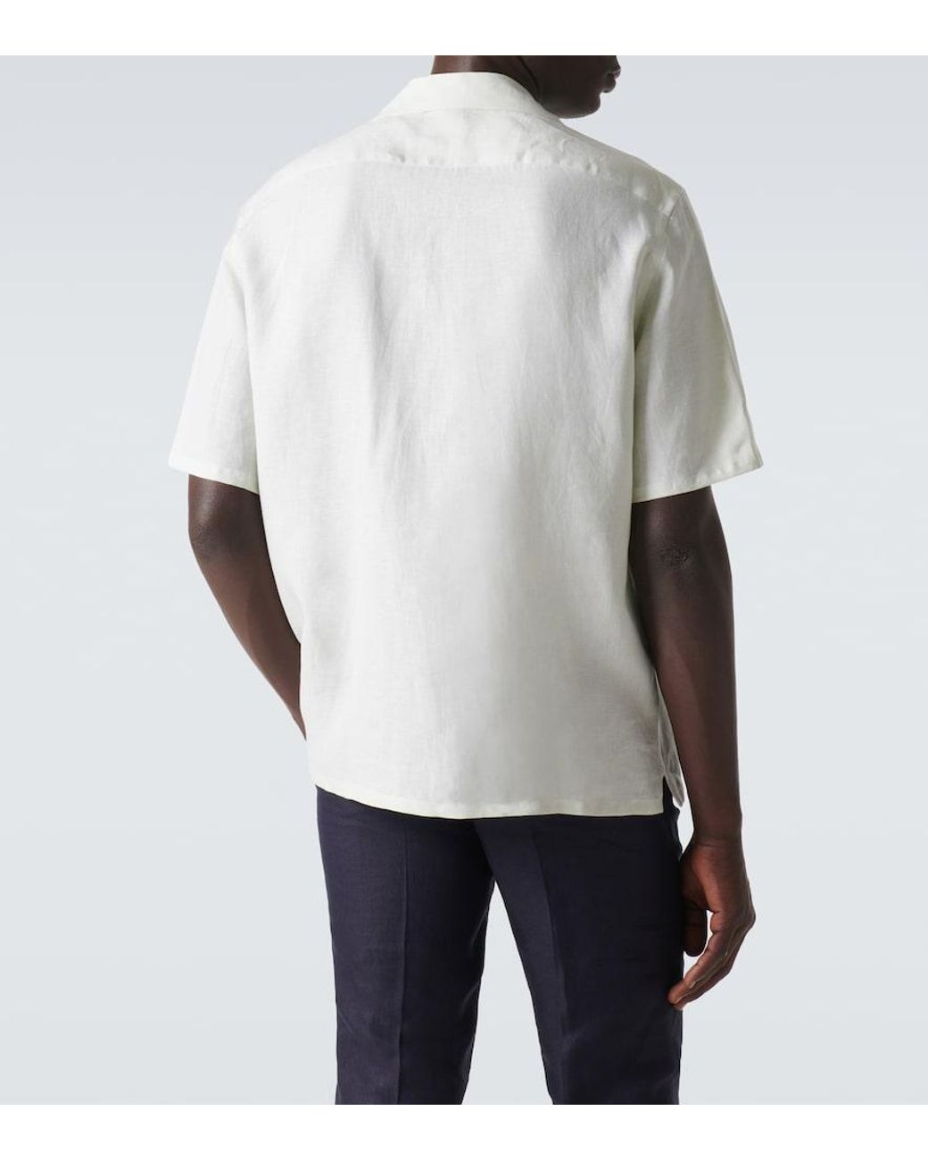 Zegna White Oasi Lino Shirt for men