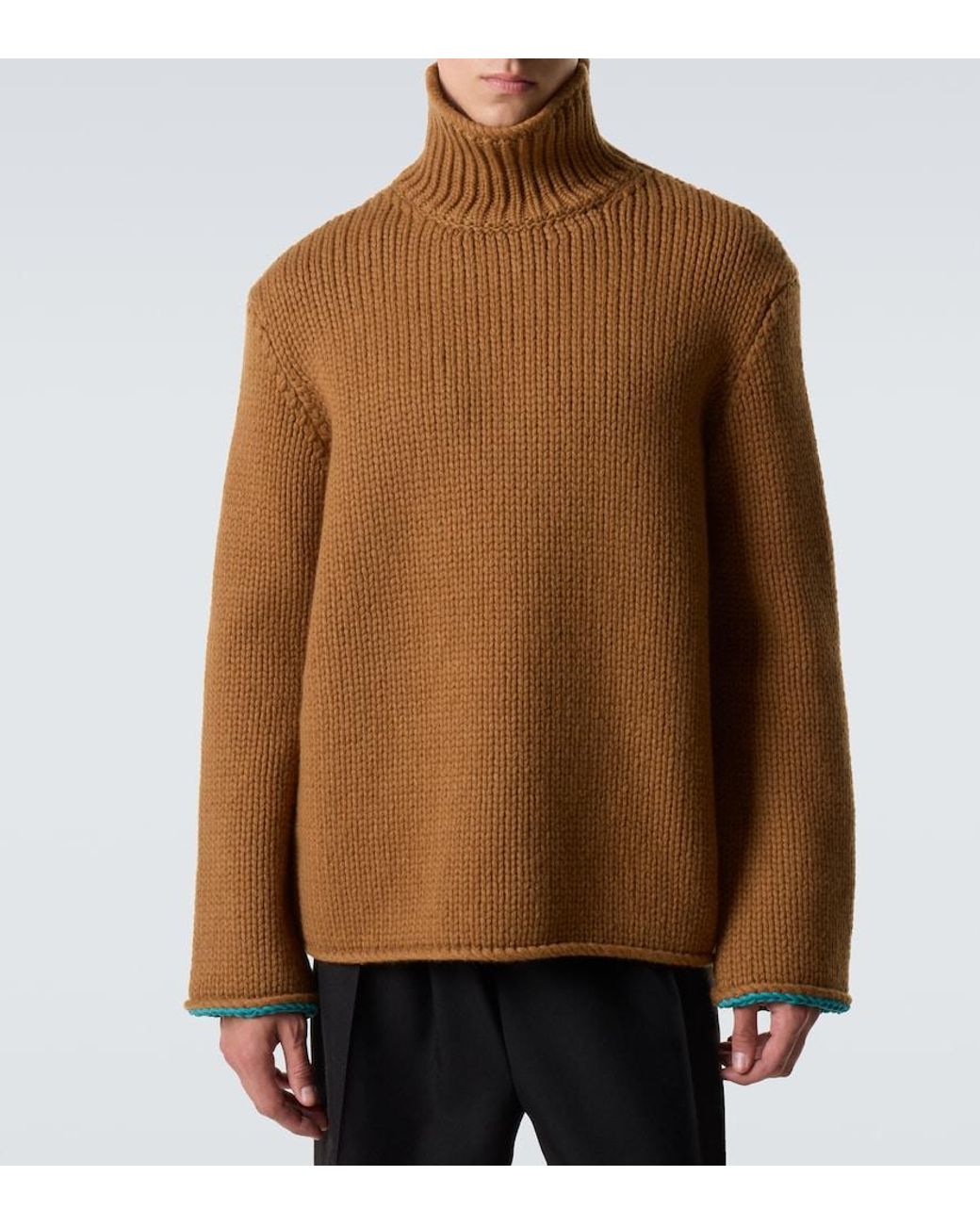 Loewe Brown Wool Turtleneck Sweater for men