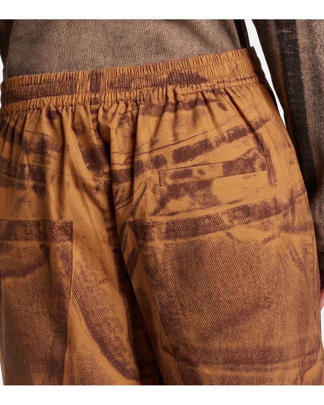 Acne Brown Printed Cotton Bermuda Shorts