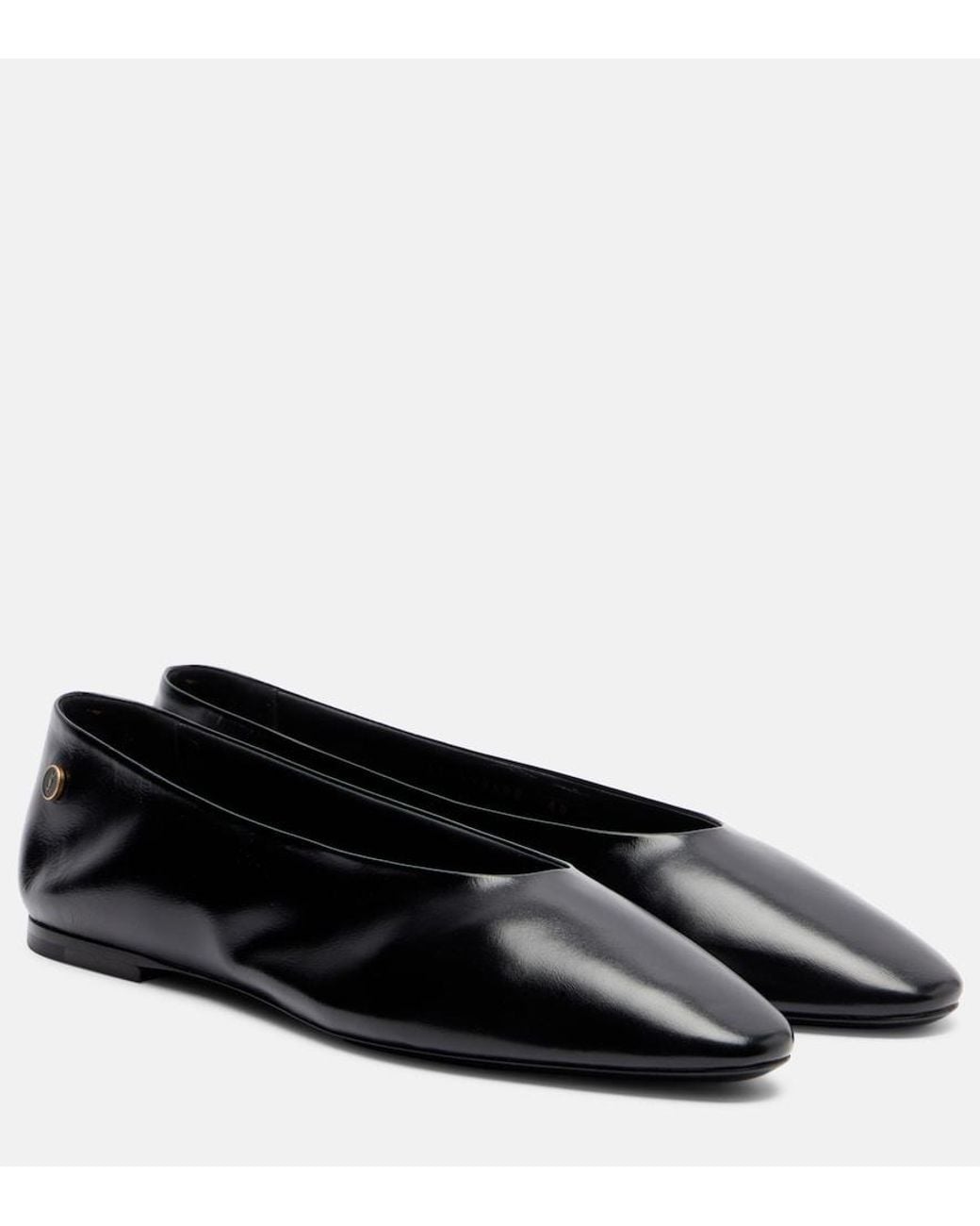 Saint Laurent Black Sao Leather Ballet Flats