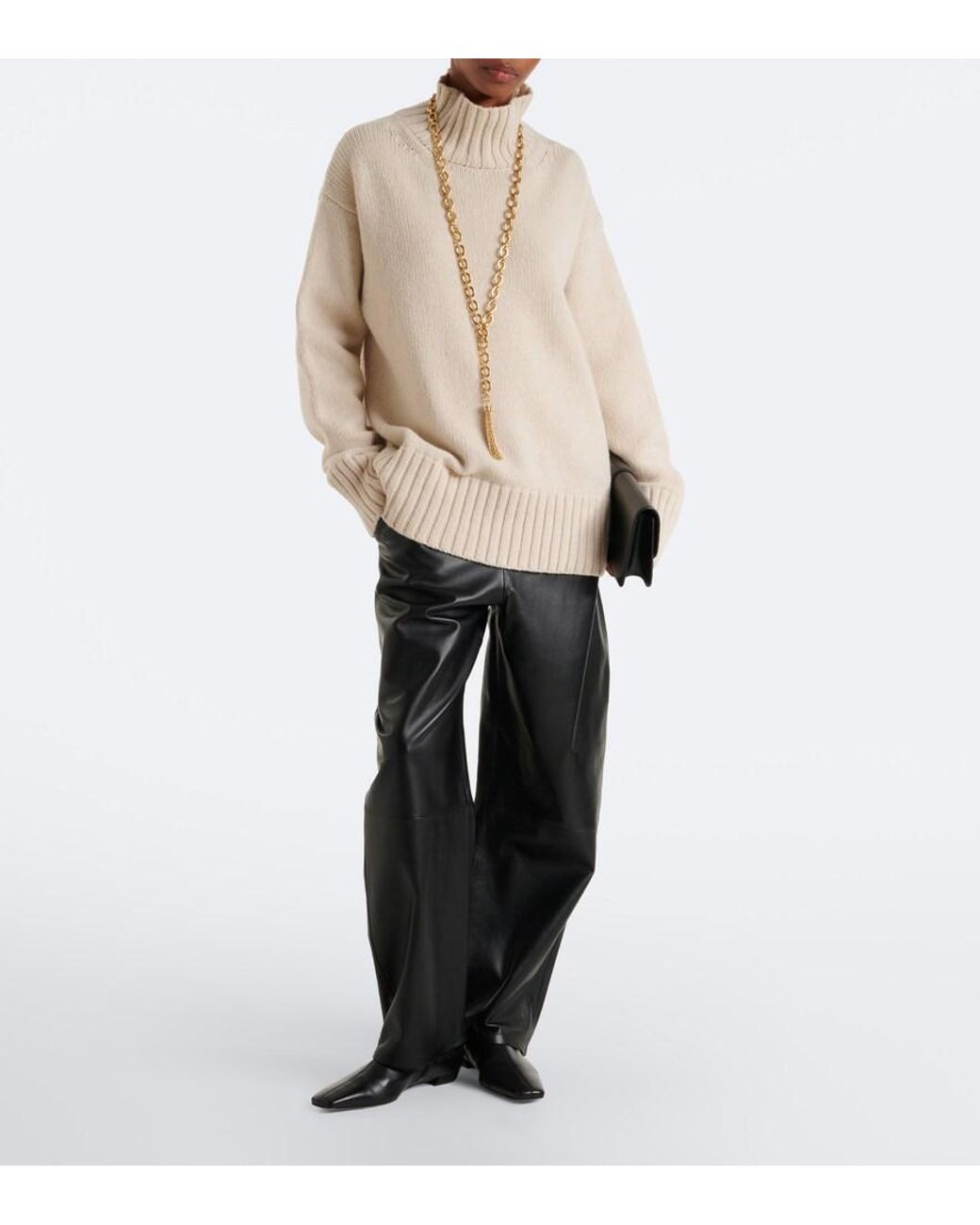 Arma Black Noa Leather Barrel-Leg Pants