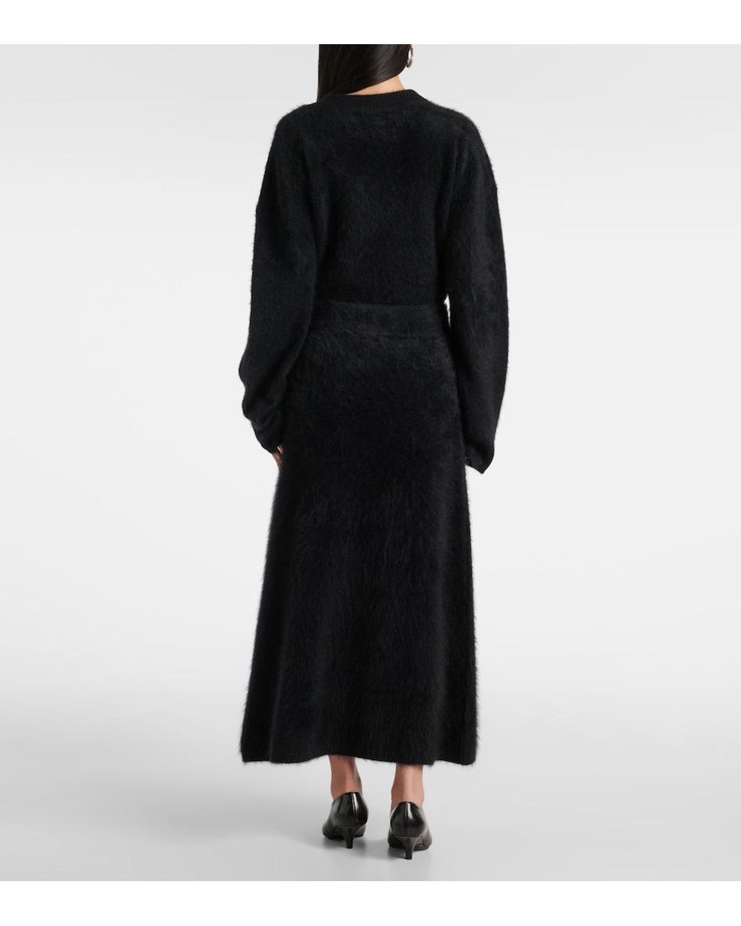 Lisa Yang Black Asta Cashmere Midi Skirt