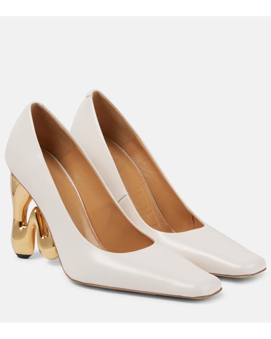 【良品】JW ANDERSON 白 厚底 40 エンボス 〈定価48,400円〉 JW Anderson Logo Leather Pumps in White | Lyst