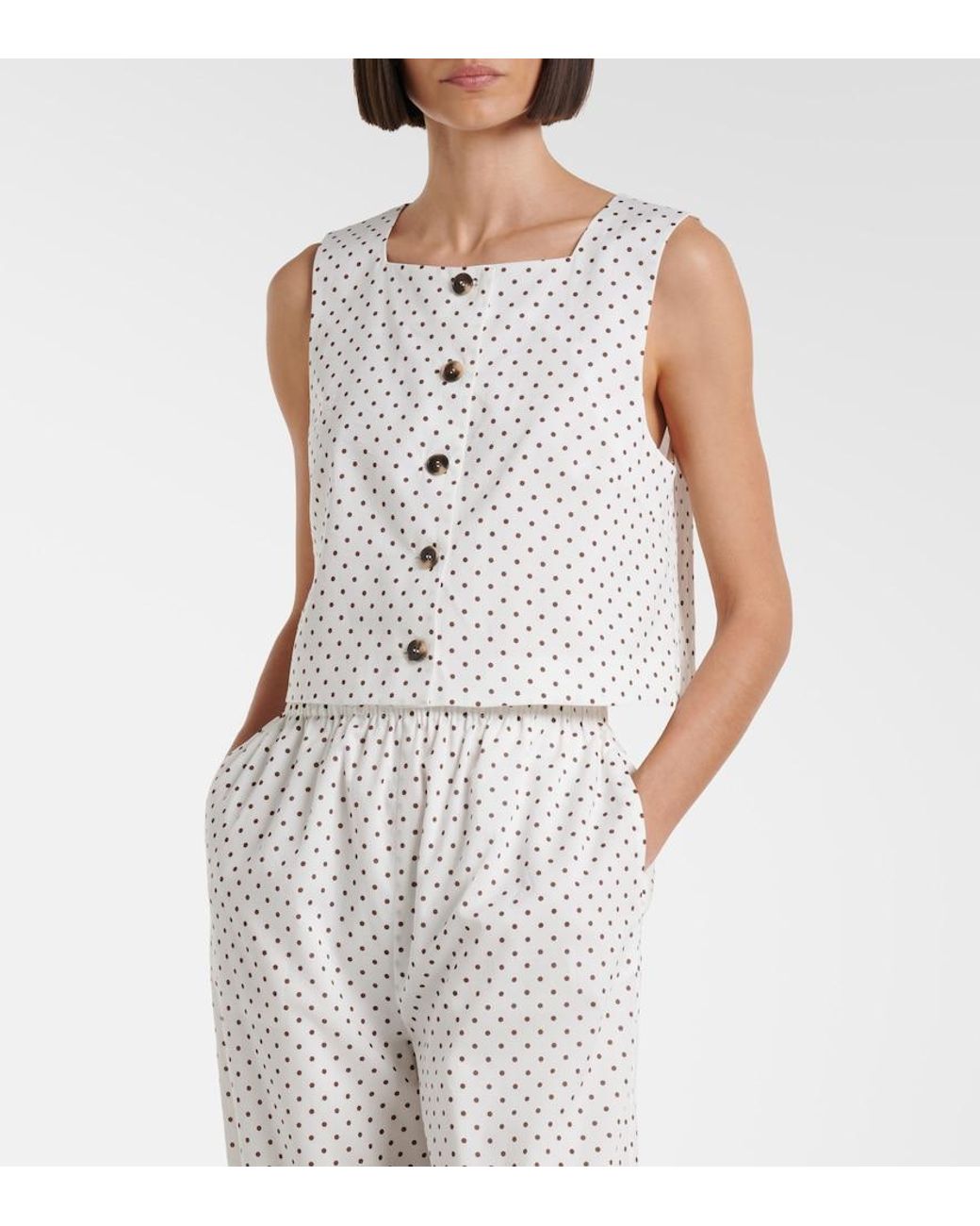 Posse White Rio Polka-Dot Crop Top