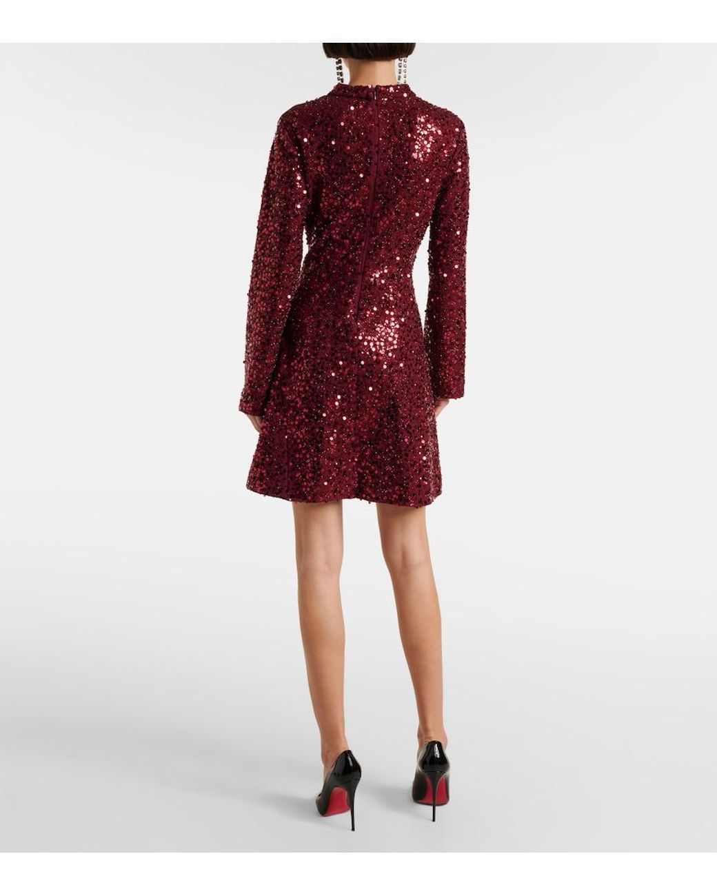 Jonathan Simkhai Red Safia Sequined Minidress