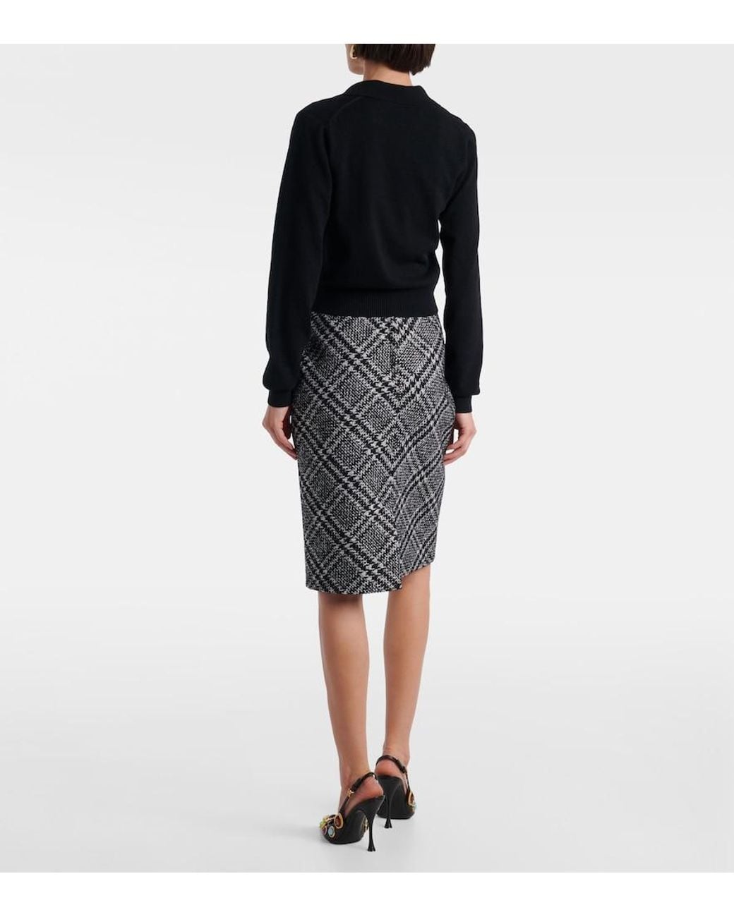 Dolce & Gabbana Black Cashmere Polo Sweater