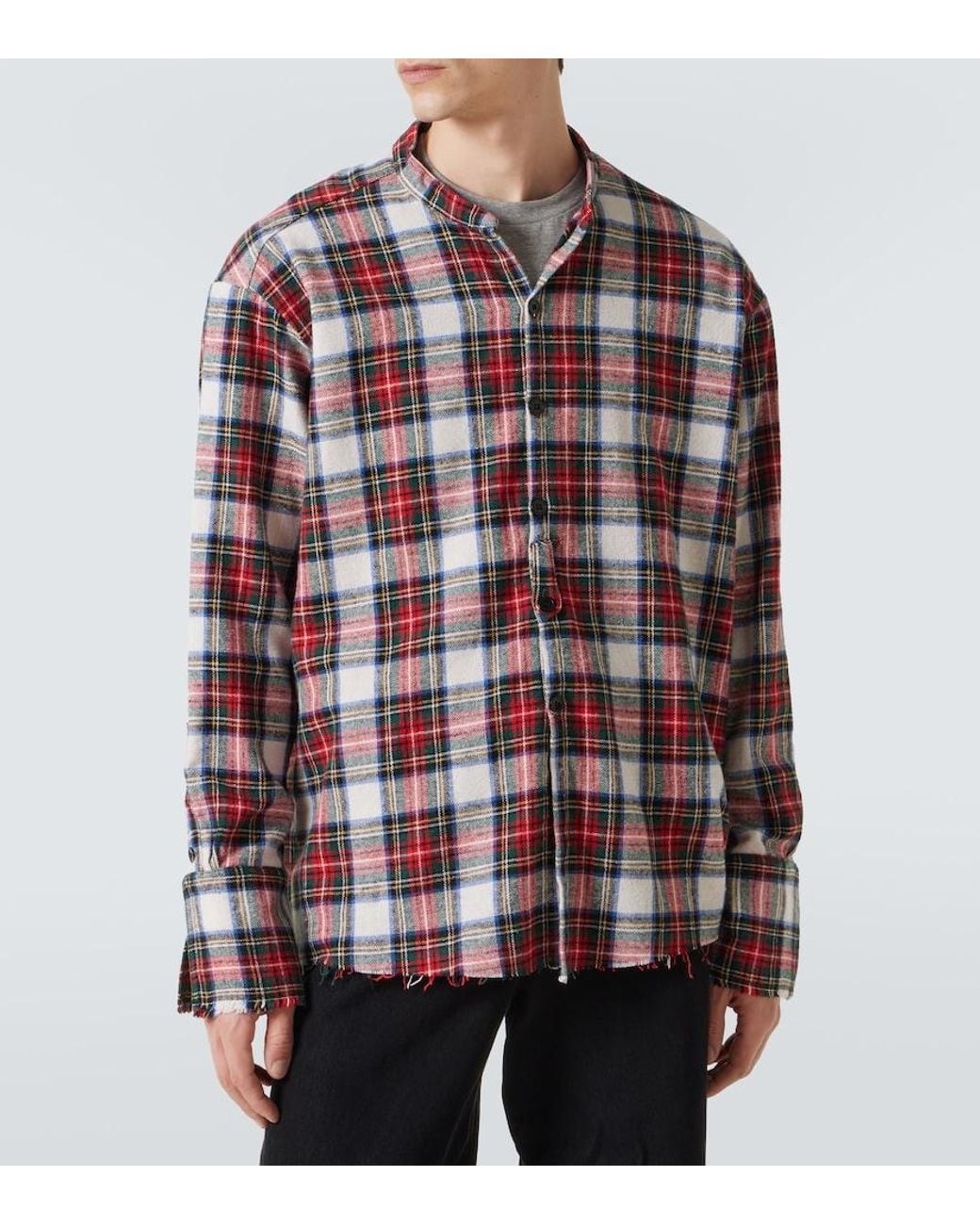 Greg Lauren Red Plaid Cotton Shirt for men