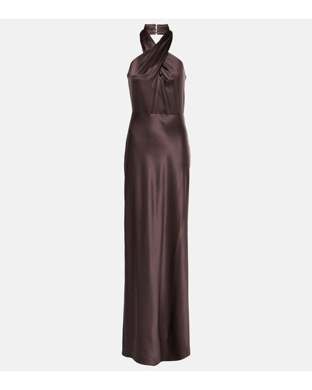 Veronica Beard Purple Alberta Silk-Blend Satin Maxi Dress