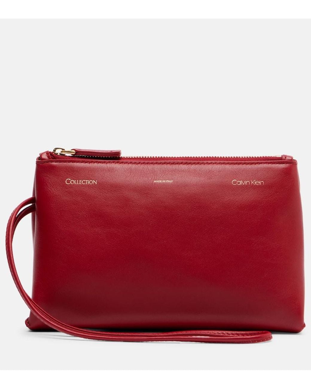 Calvin Klein Red Essential Case Mini Leather Clutch