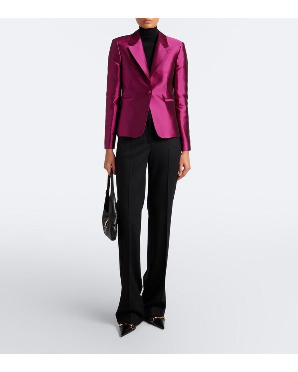 Gucci Purple Silk Satin Blazer