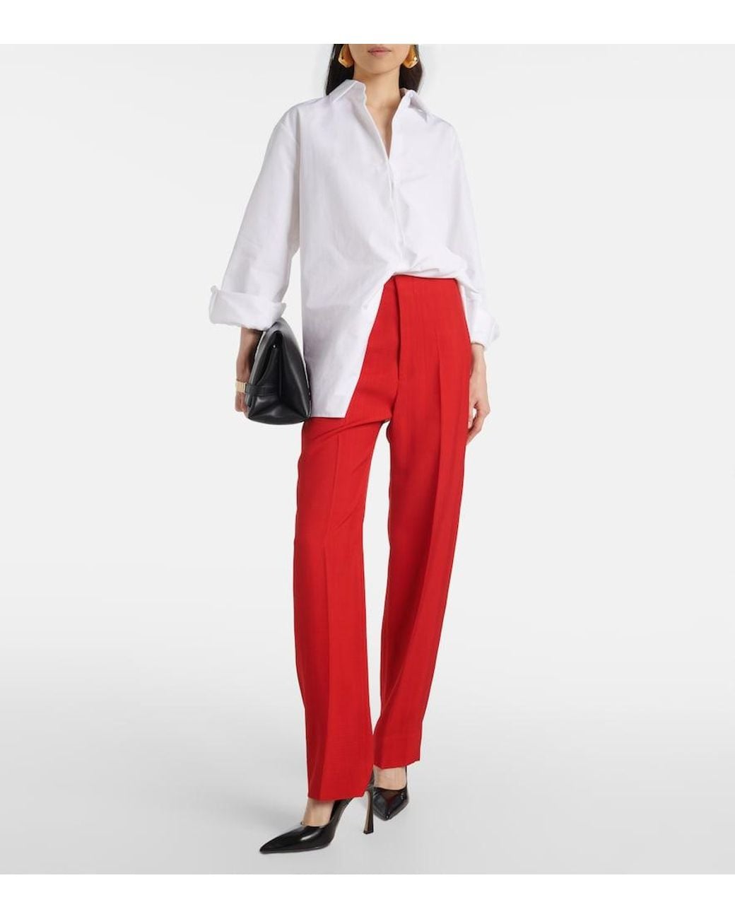 Victoria Beckham Mid-Rise Tapered Pants