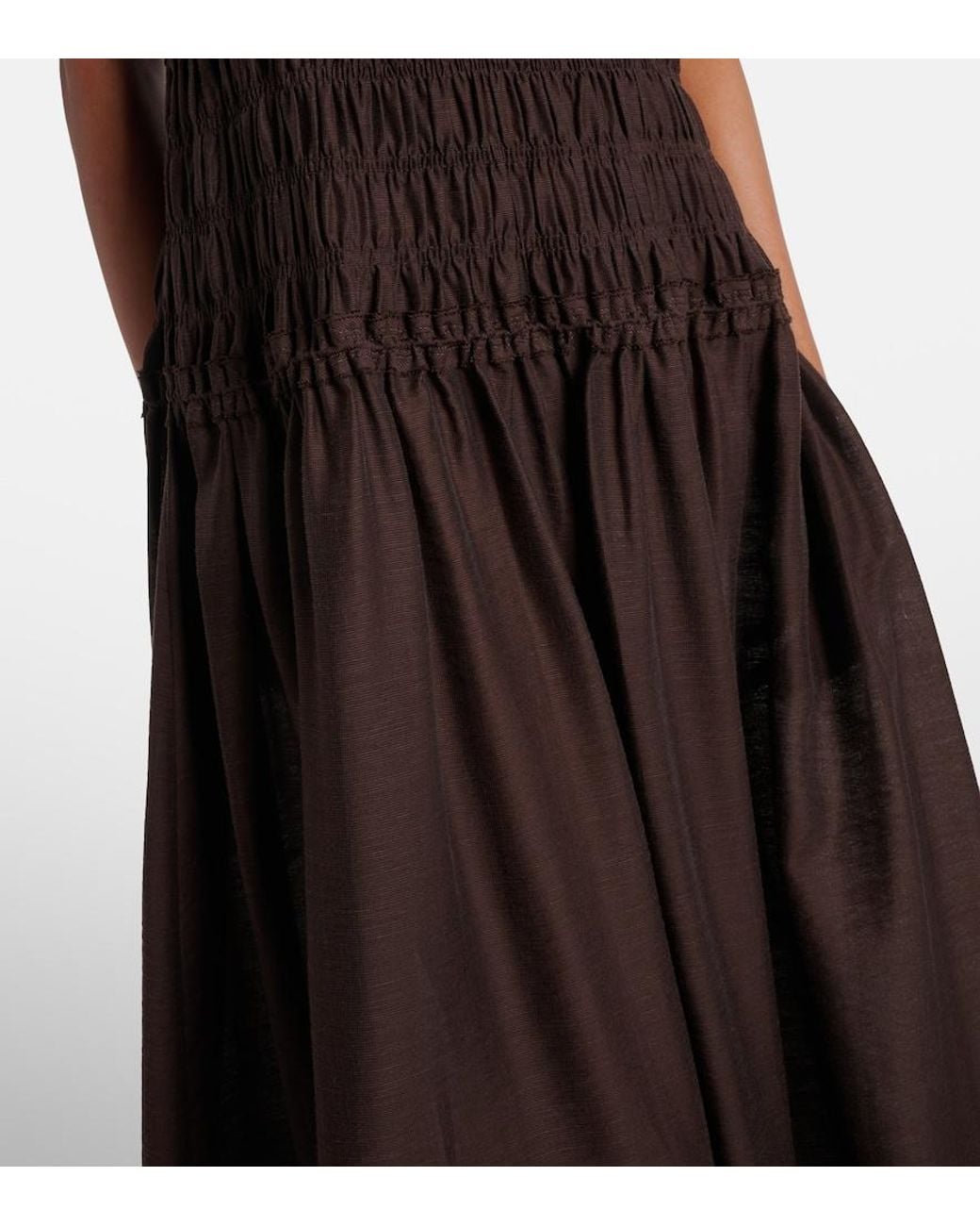 Tory Burch Black Smocked Midi Dress