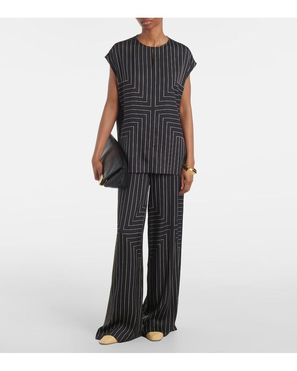 Joseph Black Hulin Silk-Blend Wide-Leg Pants