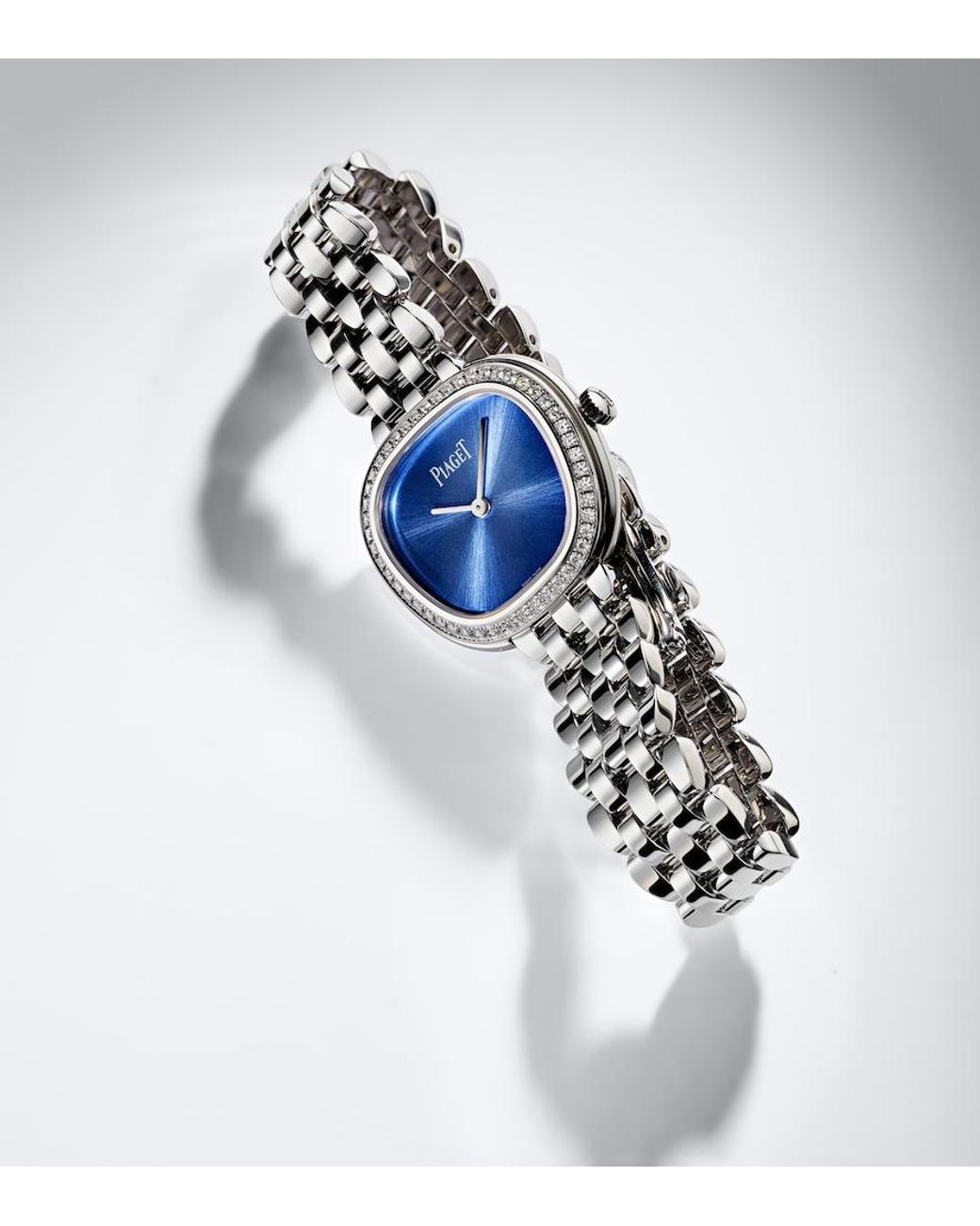 Piaget Blue Sixtie Embellished Stainless Steel Watch