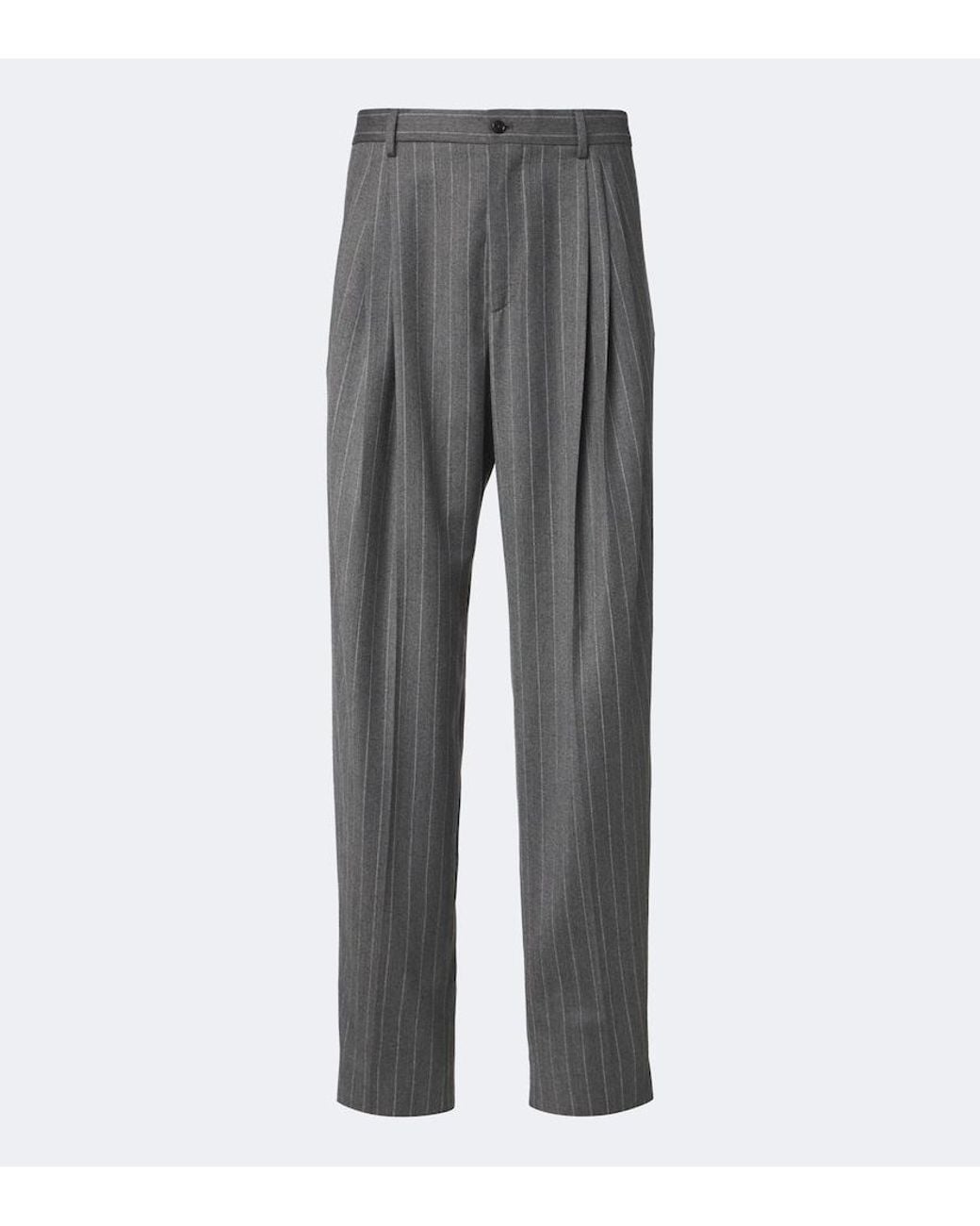 Dolce & Gabbana Gray Pinstripe Virgin Wool Suit Pants for men